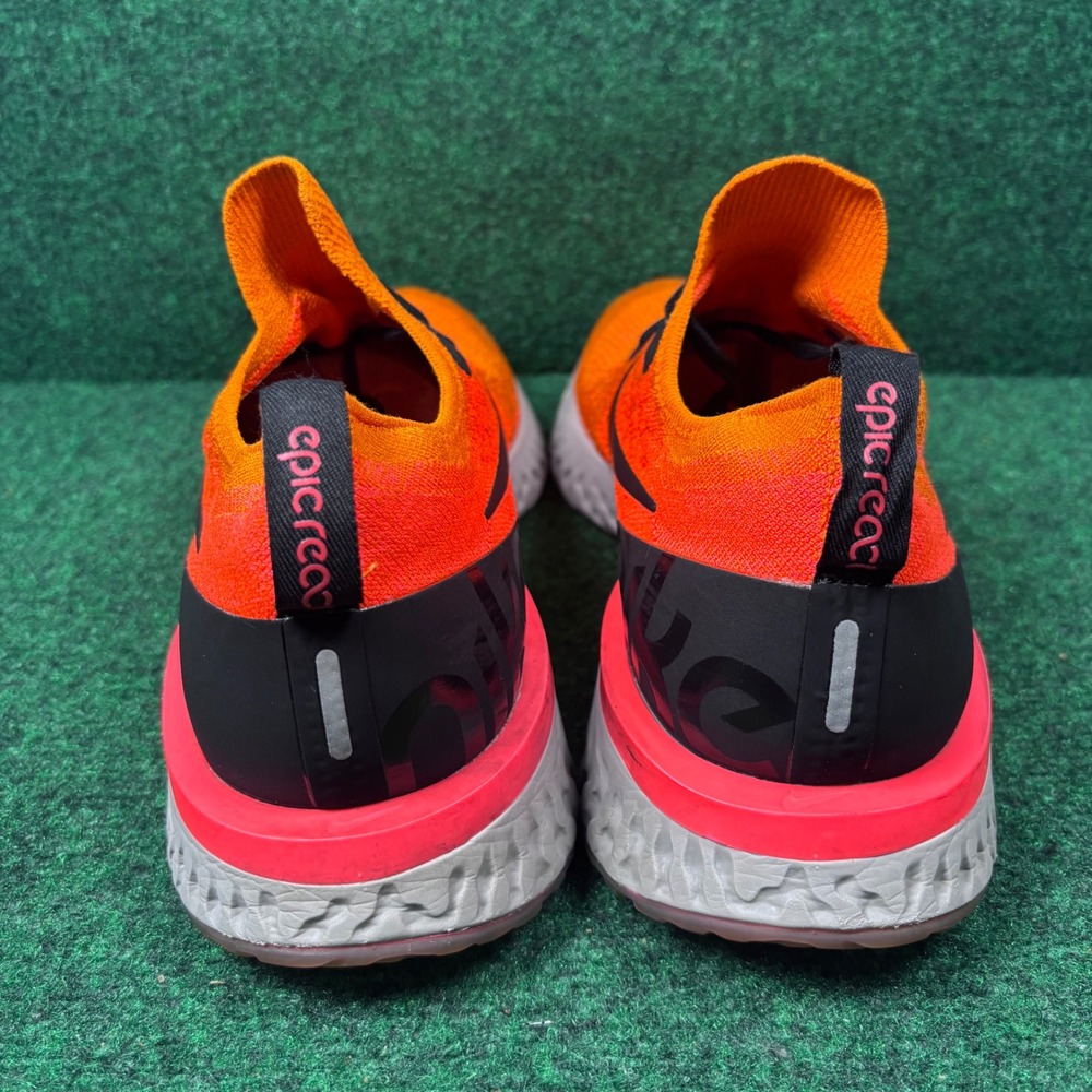 Nike Epic React Flyknit Orange Pink Black Mens Running Shoes AQ0067-800 Size 13 - Picture 5 of 8
